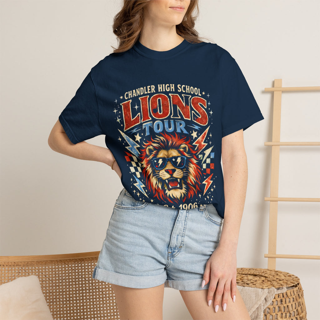 Lion Tour Graphic T-Shirt — Retro Rock Band Tee