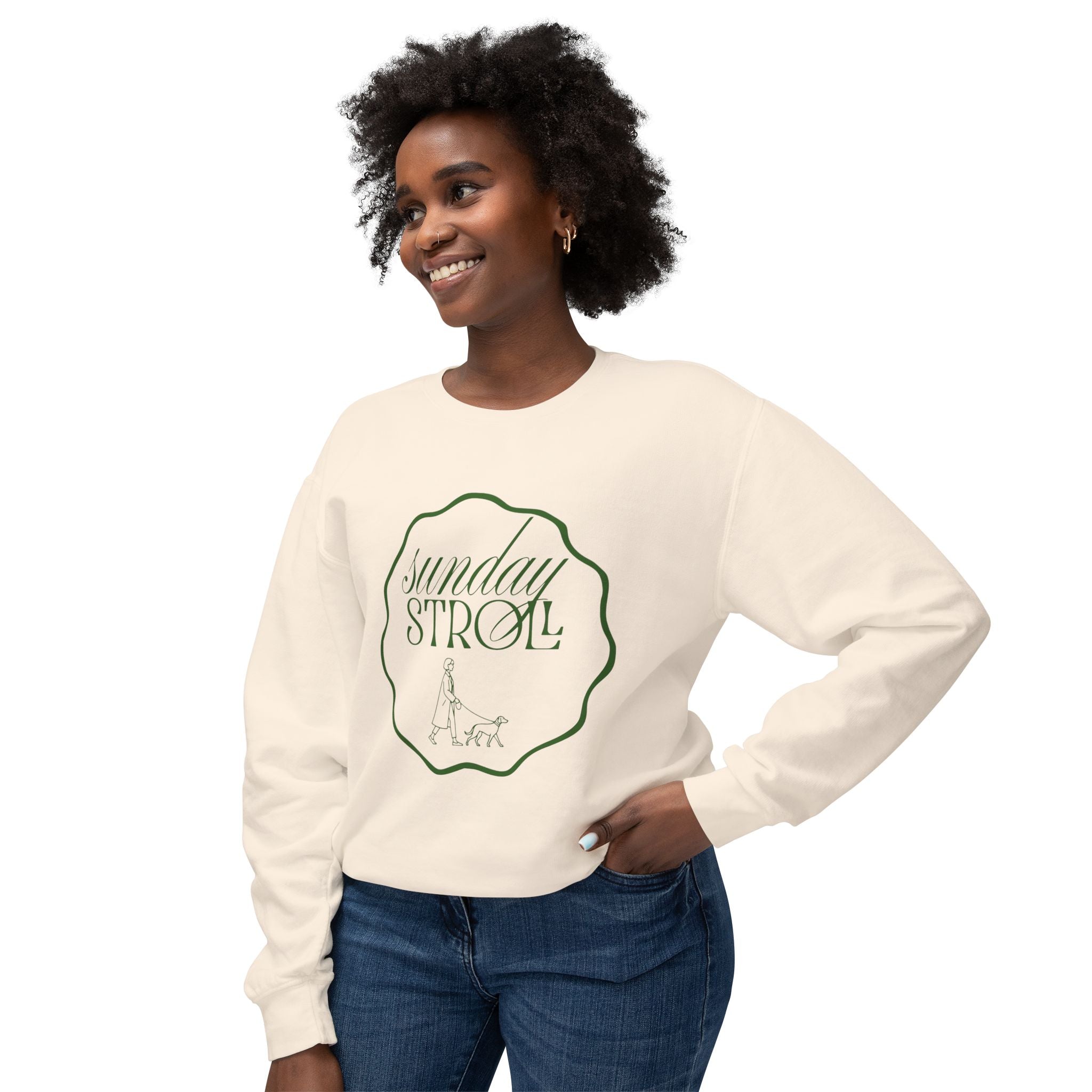 Sunday Stroll Crewneck Sweatshirt — Cozy Casual Pullover for Walks & Relaxation