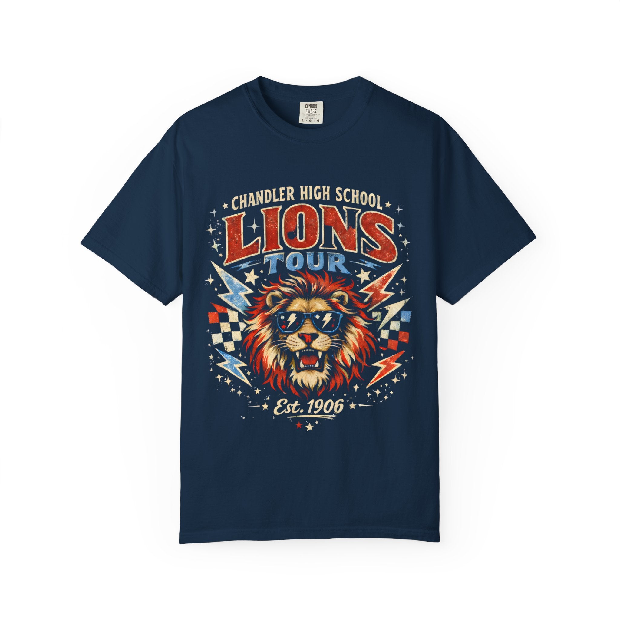 Lion Tour Graphic T-Shirt — Retro Rock Band Tee