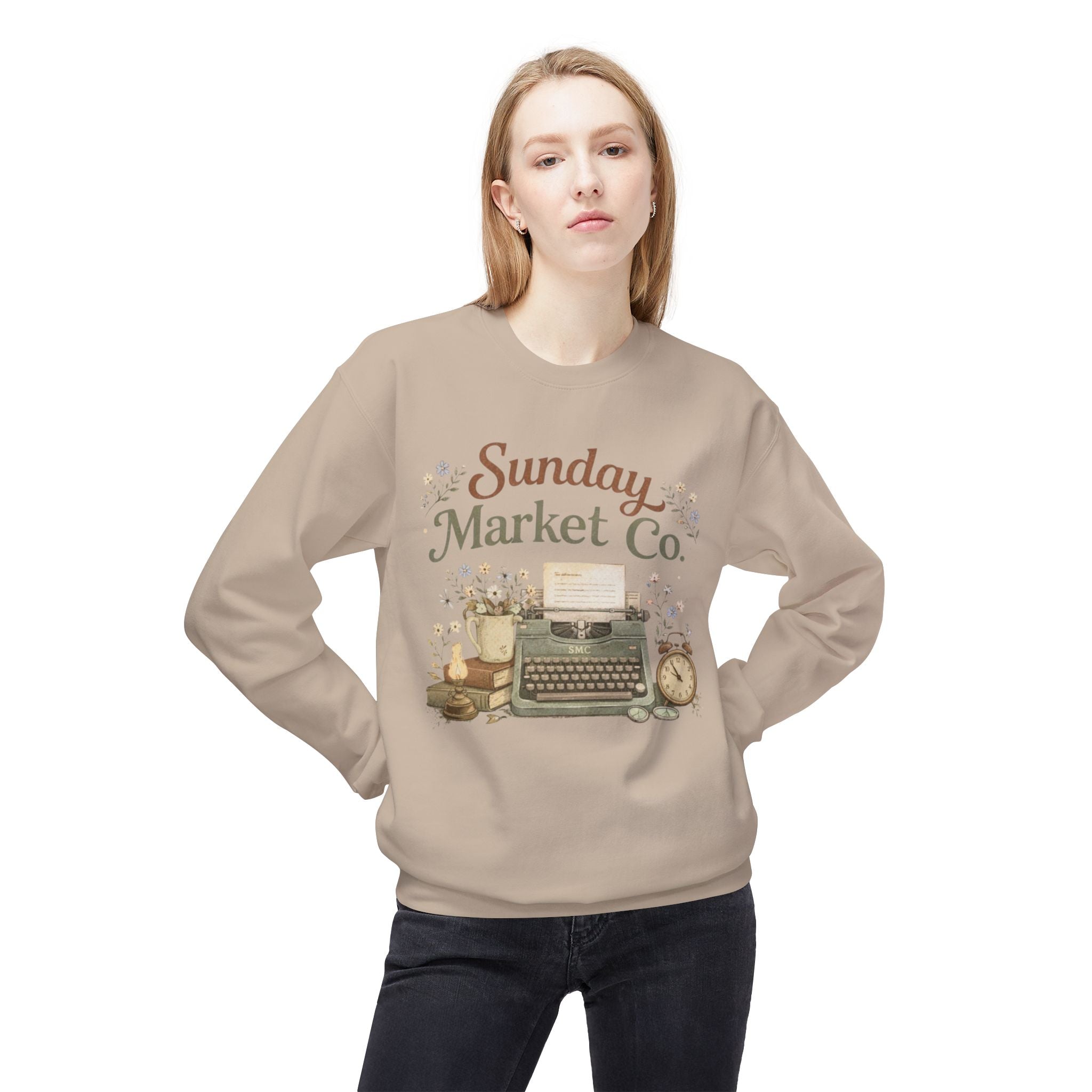 Sunday Market Co. Vintage Typewriter Crewneck Sweatshirt