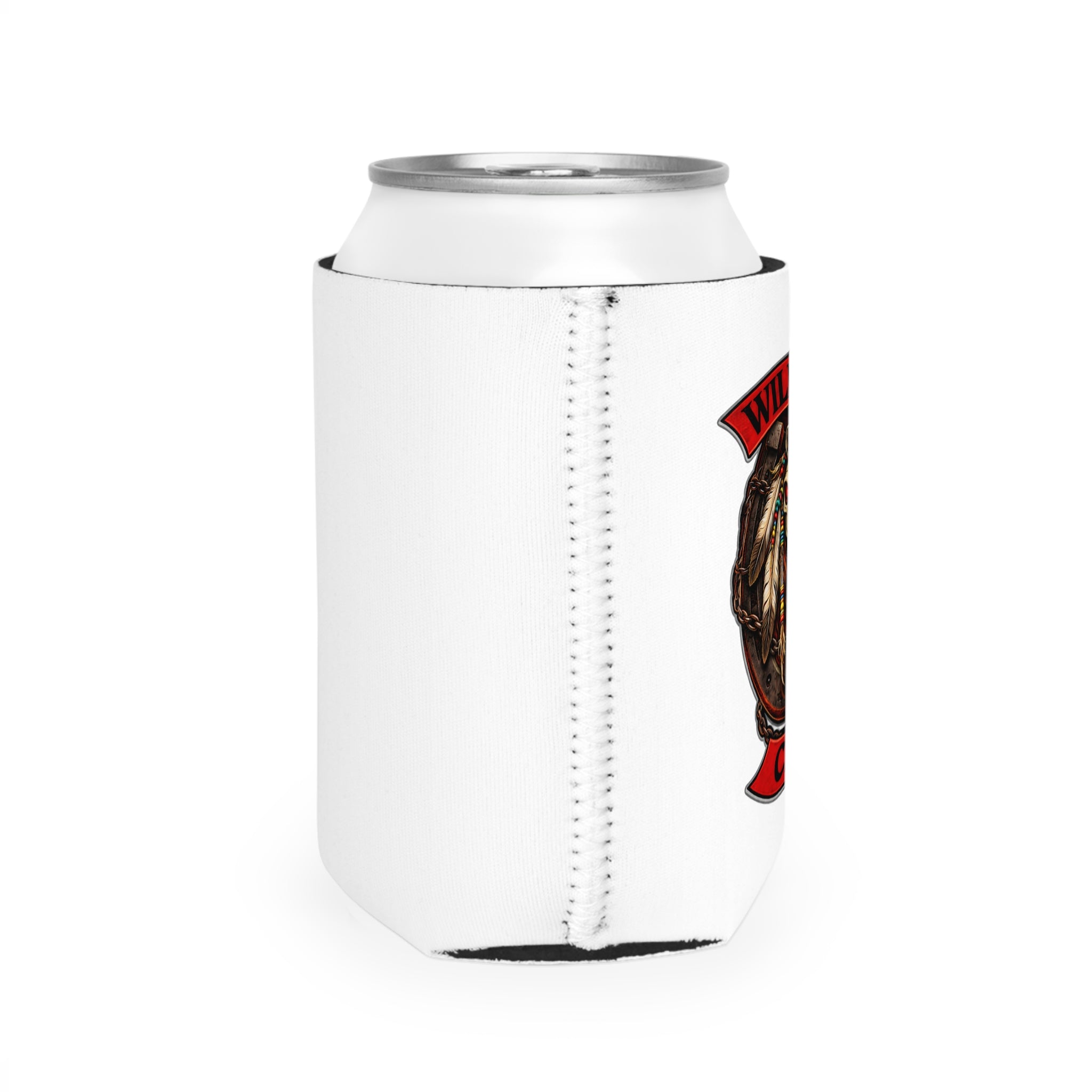 Wildhorse Crew Can Cooler Sleeve – Western Skull & Feather Drink Koozie