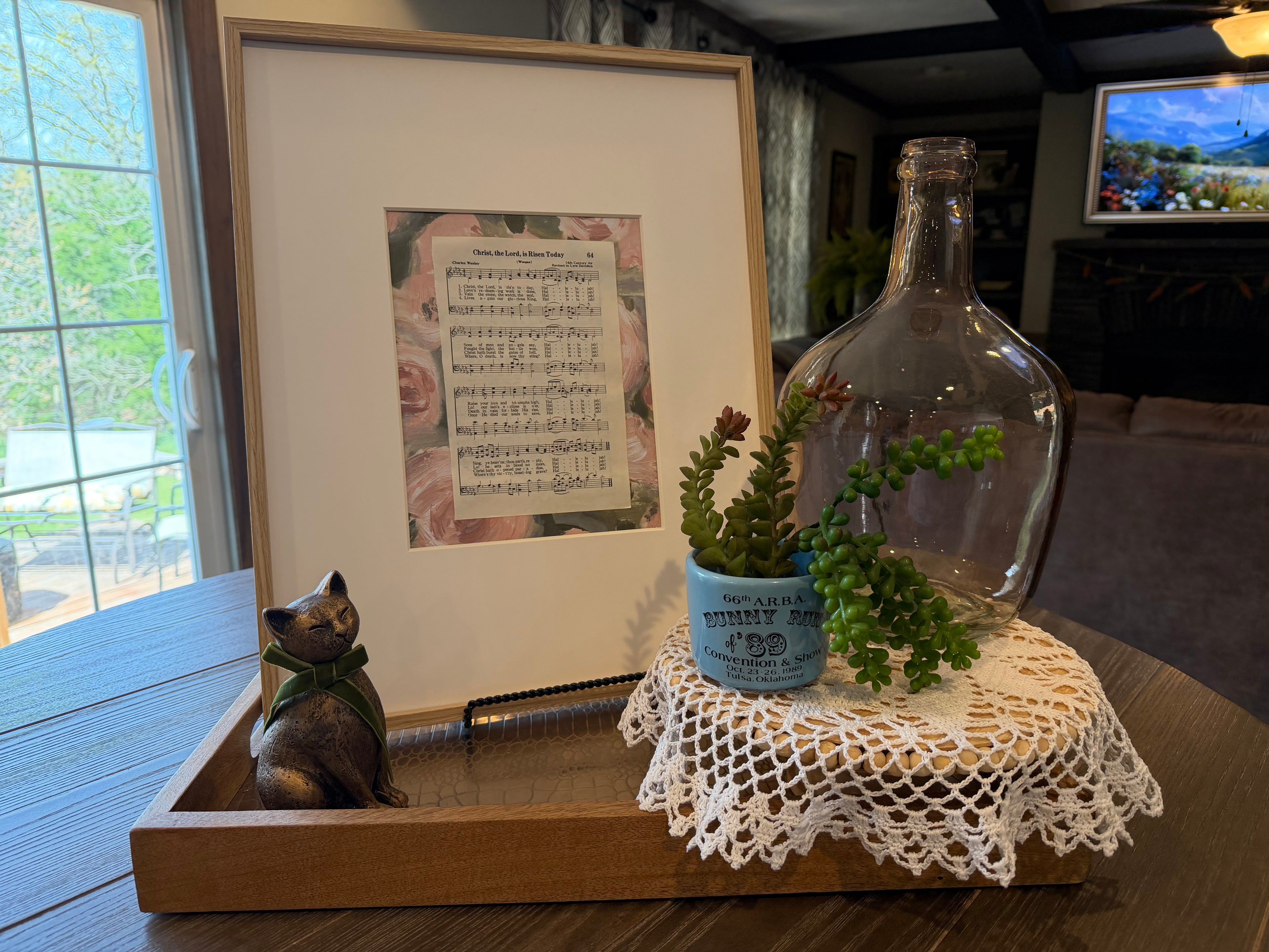 “Christ the Lord Is Risen Today” Framed Vintage Hymn Page