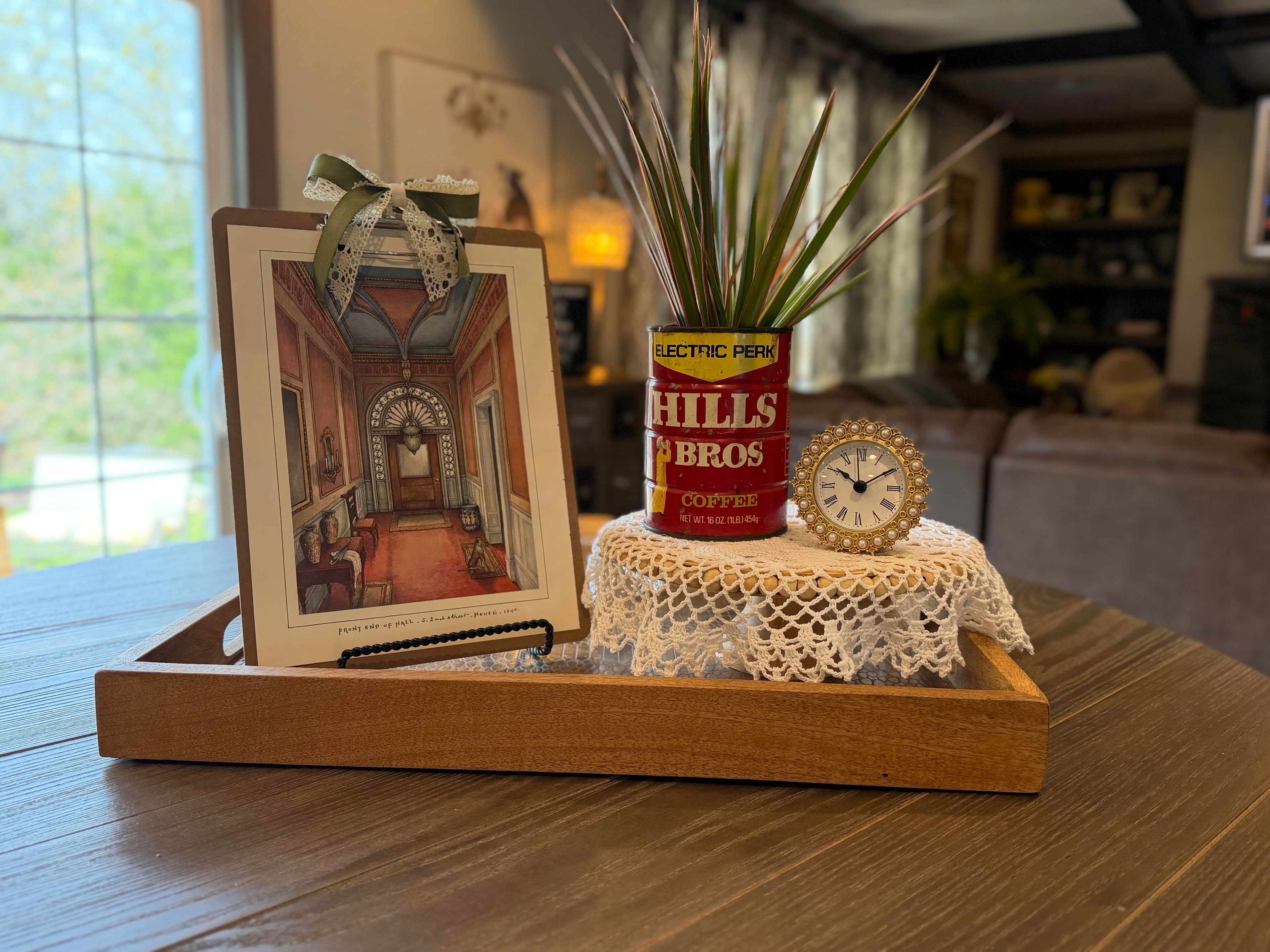 Vintage Hills Bros Coffee Tin Planter